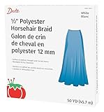 Dritz 789R-12BTY Polyester Horsehair Braid, White, 1/2