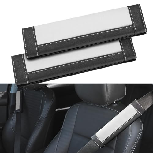 Image of SEG Direct Black and White Seat Belt Pads Pack of 2