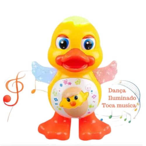 Pato Musical Dançante Infantil com Luz e Som, Asas Coloridas, Brinquedo Educativo