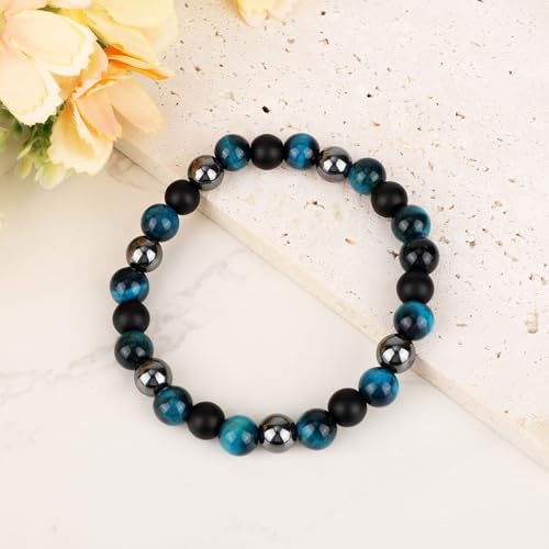 Pulsera Triple Protección de Piedra Natural para Hombre miniatura 6