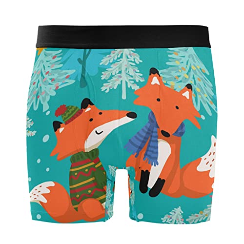 Calzoncillos bóxer para hombre con diseño de zorro navideño