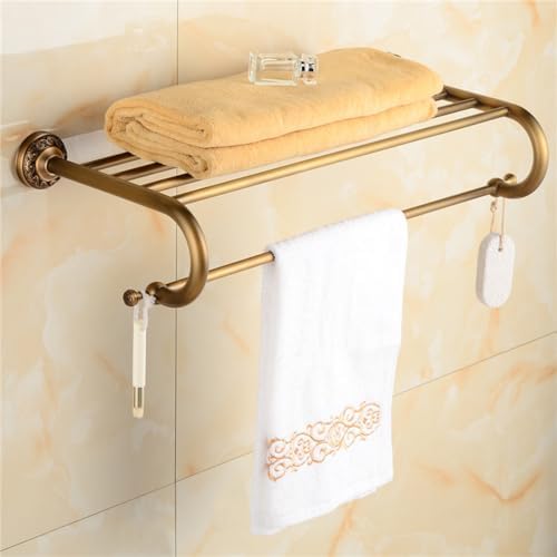 Retro Bathroom Accessories Set Wall Mount Antique Bath Towel Shelf Brass Rope Hook Copper Toothbrush Holder Brass Roll Paper Box,KC008 (Kc004) image 3