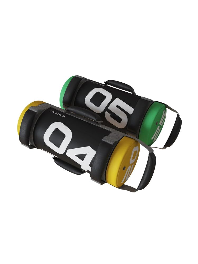 Atletica Power Bag Set, 20 und 25 kg | Außenhülle aus ultrastabilem PVC, Metallsand-Füllung, Functional Training Equipment, Premium-Qualität