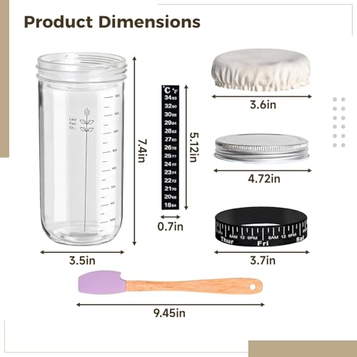 Kit au levain avec bocal de fermentation 34 oz pour éviter les ratés de pousse - 6