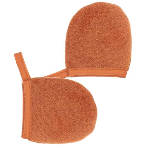 TOPPERFUN Manoplas de Felpa para Aplicar Loción y Aceite Bronceador, Guantes Autobronceadores Marrones 2 Piezas para Uso Corporal, Aplicación Rápida y Uniforme de Crema Solar y Masaje - imagen 6