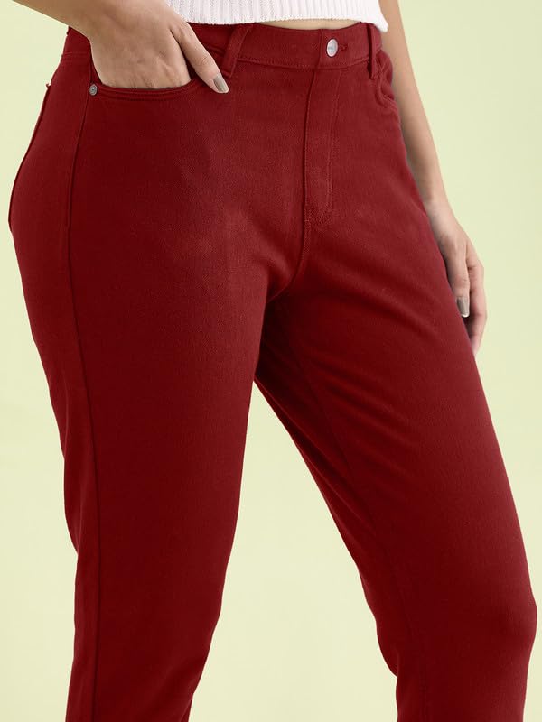 Image of GO COLORS Women Solid Super Stretch Warm Jeggings