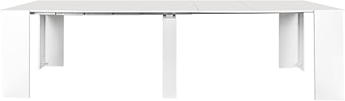 Vista 9 de HomVent Mesa de comedor extensible para 8 a 12 personas, mesa de comedor extensible multifuncional de madera MDF extensible como mesa de cocina