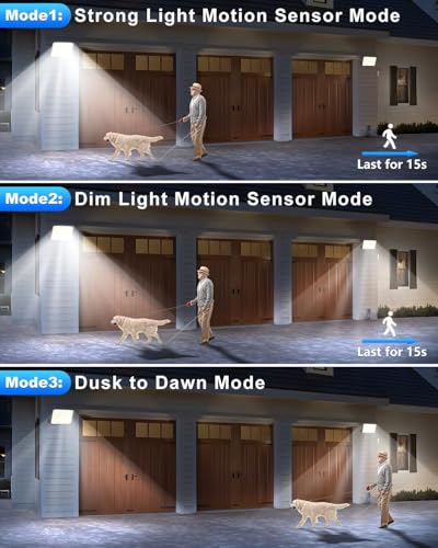 Solar Lights for Outside, 172LED 3Modes Split Motion Sensor Outdoor Lights with Remote Control, Solar Lights Outdoor Waterproof IP65, Outdoor Solar Lights for Yard,Patio,Garden,Garage, 2 Pack