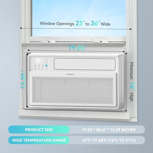 Image of PhiloDeco Energy Star Window Air Conditioner,12000 BTU 520 sq ft. Air Conditioner Window unit with Wifi Inverter Ac, Remote Control, Ultra Quiet & Easy Installation, ECO /24 Timer /Auto Restart