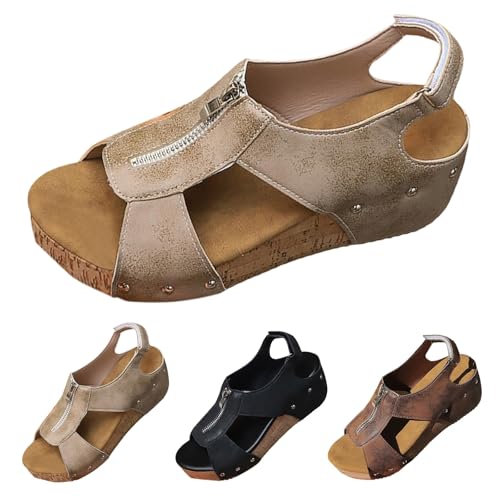 Wedge Sandals for Women 2025 Open Toe Sandals Women with Ankle Strap Espadrilles Orthopedic Summer Casual Boho Platform Sandals