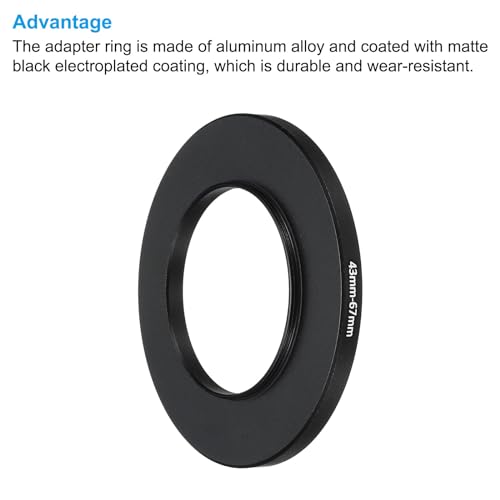 PATIKIL 43mm-67mm Metal Step Up Ring with Cleaning Cloth, 2 Pack Camera Lens Filter Adapter Ring Aluminum Filter Adapter Ring for Camera Lenses Hood, Black - Image 4
