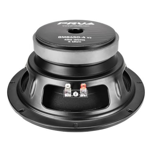 Image of PRV AUDIO 8MB450-4 v2 8 inch Mid Bass Speaker 4 Ohm Pro Audio Speaker 93.5dB 450 Watts 2 inch Voice Coil (Single)