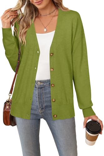 Image of Arach&Cloz Women's Wool Blend Oversized Lightweight Spring Business Casual Cardigan Sweaters