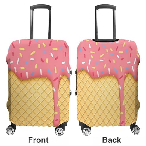 Carry on Luggage Cover Ice Cream And Waffle Suitcase Covers for Luggages Tsa Approved Travel Luggage Sleeve Protector Elastic Suitcase Protector Anti-Scratch Washable Fits 19-30 Inch Case -M3