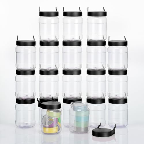 Image of Unittype 20 Set Pegboard Organizer Accessories Peg Boards Jars with Lids Plastic Pegboards Bins Storage Containers Clear Peg Board Wall Organizer for Garage Sewing Office Home Supplies(Black)