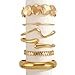 ILGANT Gold Bangle Bracelets for Women Gold Plated Chunky Cuff Bangle Bracelet Stackable Multi Layer Bangles Fashion Jewelry Set