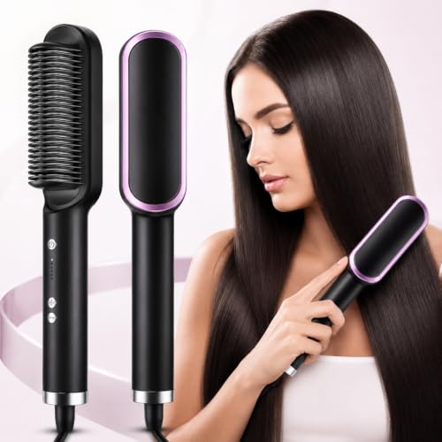 Peine alisador de cabello con 5 temperaturas y función 2 en 1 miniatura 1