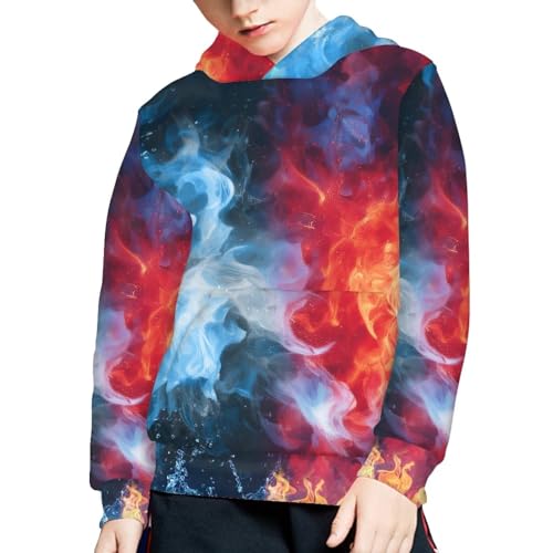 Boys Hoodies Kids Girls Sweatshirts 3D Colorful Smoke Graphic Pullover Fleece Hooded With Pocket 6-16 Years