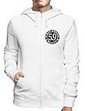 80% algodon 20% poliestere Sudadera con Capucha Zip Blanco FUN0916 Cafe Racer Rockers Square 3 X 3