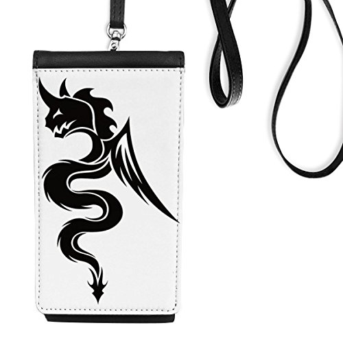 Porte-monnaie téléphone noir dragon idéal pour voyager léger en ville