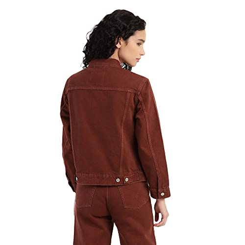 Image of Levi's Women's Cotton Blend Solid Cotton Collar Neck Standard Length Casual Jacket