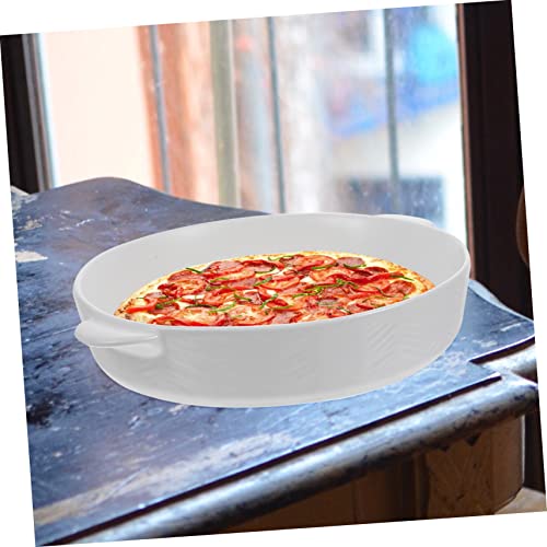 Plat de cuisson rond résistant à la chaleur et compatible micro-ondes