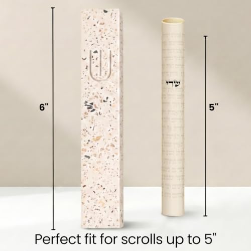 Image of SURI Mezuzah for Door with Scroll - 6 Inch Modern Mezuzah Case with Non Kosher Scroll Included, Fits up to 5 inch Scroll, Easy Adhesive Installation, Gift Box Included