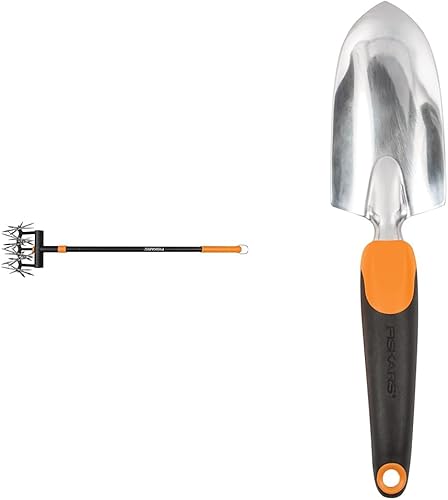 Fiskars Cultivador giratorio telescópico Herramienta de mano extensible de jardinería de 40 a 60 pulgadas Herramienta de cultivador manual