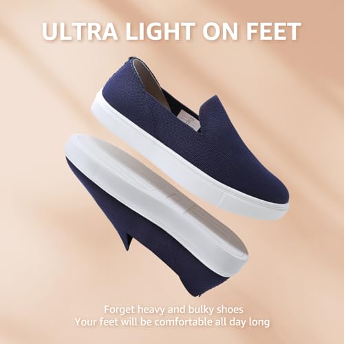 Image of STQ Slip on Shoes for Women Breathable Fashion Sneakers Comfortable Knit Casual Shoes