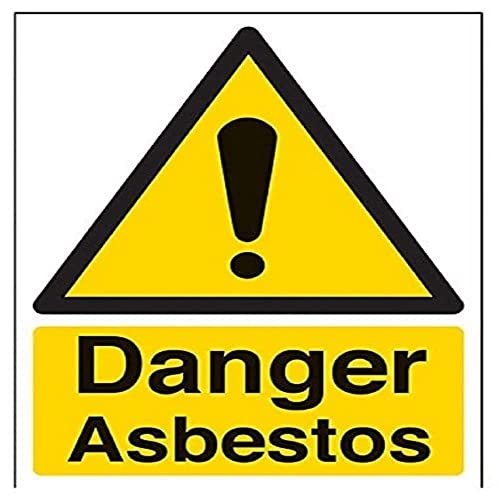 V Safety Danger Asbestos Warning Sign - 150mm x 200mm - 1mm Rigid Plastic