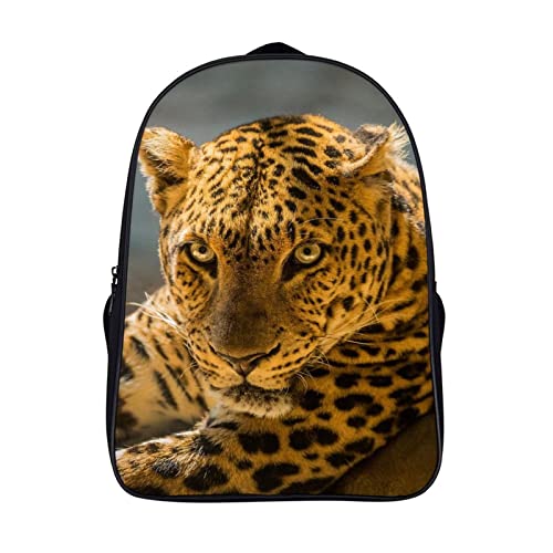 Mochila de moda unisex con diseño 3D cool de leopardo resistente