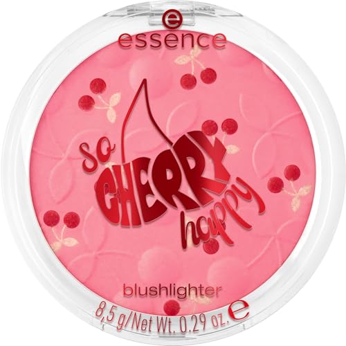 essence SO CHERRY happy blushlighter, Rouge, Nr. 01, Pink, schimmernd, vegan, ölfrei, ohne Parfüm, ohne Alkohol, 1er Pack (8.5g)