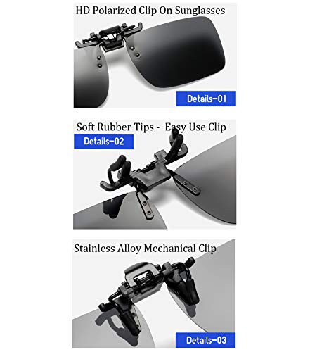 Polarized Clip-on Sunglasses 4 PACK Rimless Anti-Glare UV Protection For Prescription Glasses2