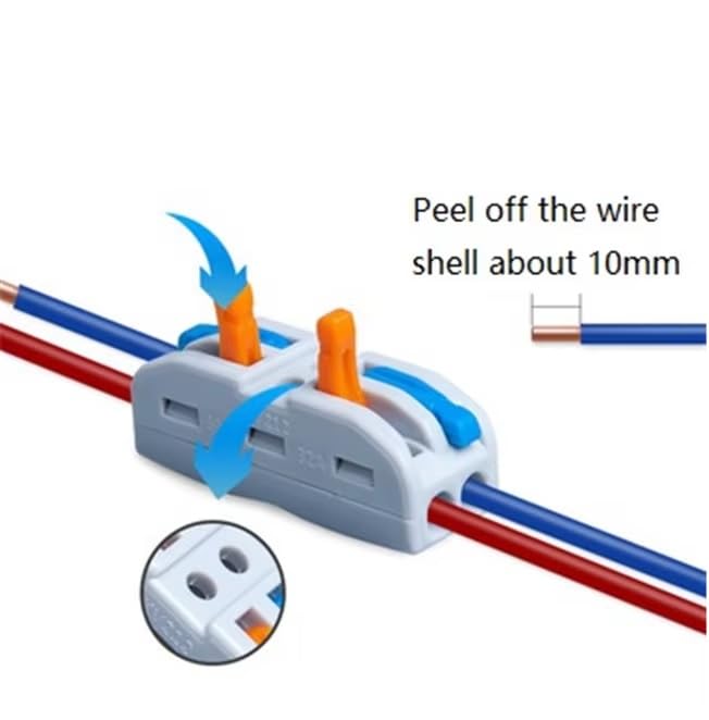 Image of XELYTON Wire Clip Connector, Universal Connection Terminals, Circuit Inline Splices Electric Connectors, Quick Connect & Freely Assemble Electrical Splicing Kit for Compact (2 In 2 Out, 5)