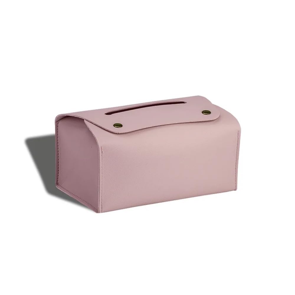 Aimanqi Pink Pu Leather Tissue Box Rectangular Napkin Dispenser Rack Suitable For Dining Room, Living Room, Kitchen, Tissue Storage Box(Pink)
