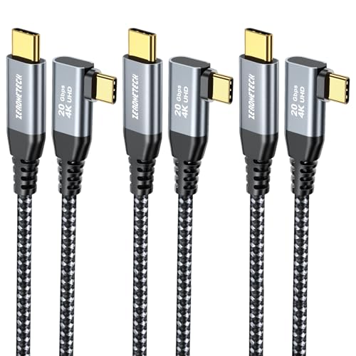 Image of ZeroneTeck USB C Cable [3-Pack 3.3FT], USB C 3.2 Gen 2 Cable 20Gbps High Speed Data Transfer, 4K Monitor Video Output 100W Charging, for iPhone 17, MacBook, SSD, Dell, ARZOPA, KYY for Portable Monitor