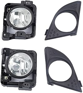 Dasbecan 2 Pack Fog Lights Housings Shell with Bulbs and Wiring Harness Kit Compatible with Honda Acura TSX 2009 2010 Replaces # 33900-TL0-A01 33950-TL0-A01 33900TL0A01
