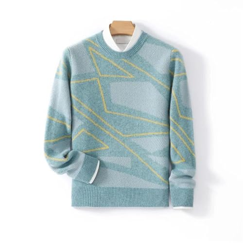 Men's Pullover Cashmere Sweater Men's Knitting Casual and Comfortable O-Neck Wool Long Sleeved Sweater Color Matching3