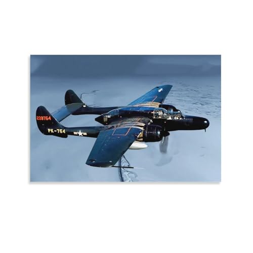 P-61 Avion de chasse impression sur toile haut de gamme 40 x 60 cm pour collectionneur