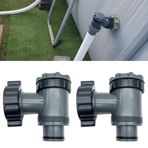 Lot De 2 Vanne de Entrée/Sortie pour Compatible avec Coleman, Intex, Bestway, Pompe de Filtre de Piscine Hors Sol, Adaptateurs 38mm Tuyau Piscine, Raccord...
