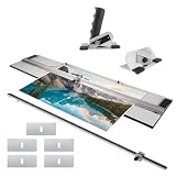 Tasofac Passepartout-Schneide-Set, Hohe Präzision Passepartout Cutter Set mit 90° Gerade + 45° Schrägschnitt, 5 Ersatzklingen, Profi Matten-Schneidegerät für Bilderrahmen, Kunst und DIY Projekte