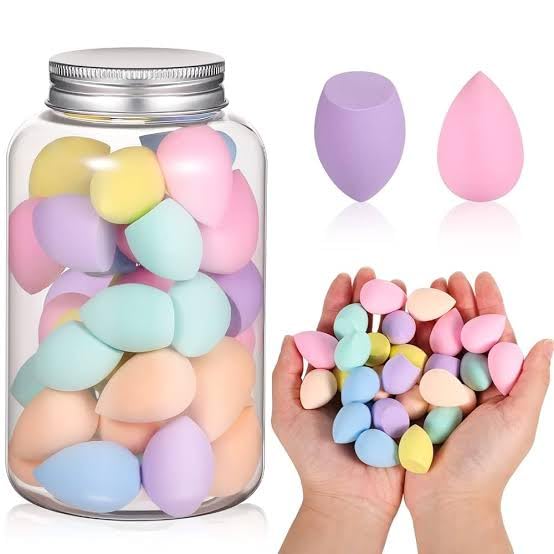 Makeup Beauty Blender Sponges Set, 20 Pack Mini Teardrop Blending Sponges, Pastel Colors with Storage Jar-image-14