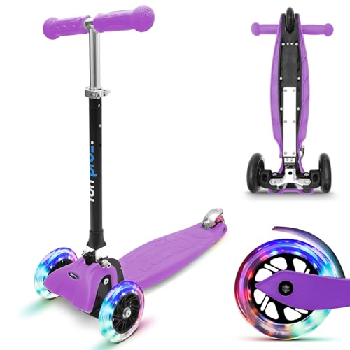 fun pro One – Monopattino sicuro per bambini, ruote LED, pieghevole, a partire da 2 anni,...