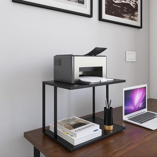 Image of Space-Saving Printer Table with Storage - Durable Multipurpose Stand for Printers, Files, and Office Supplies - Compact & Sturdy Desktop Organizer for Home & Office Workstation Use