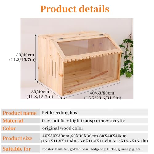Jaula acrílica para animales pequeños con casa de madera y juguetes, diseño transparente para un fácil seguimiento, ideal para hámsters, hurones y ratas