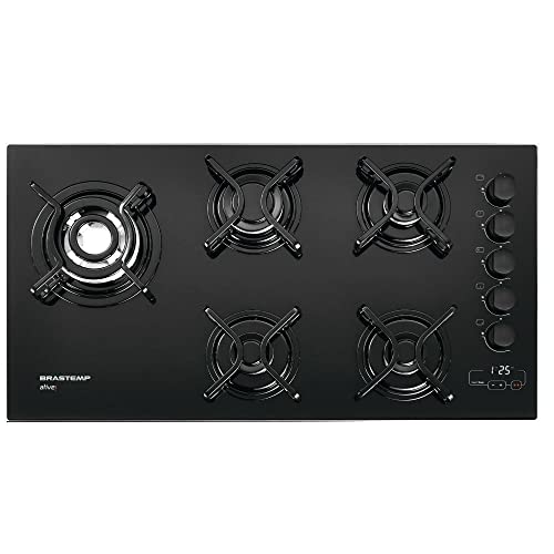 Cooktop Brastemp 5 Bocas Vidro Preto Bivolt Bdt85aeuna