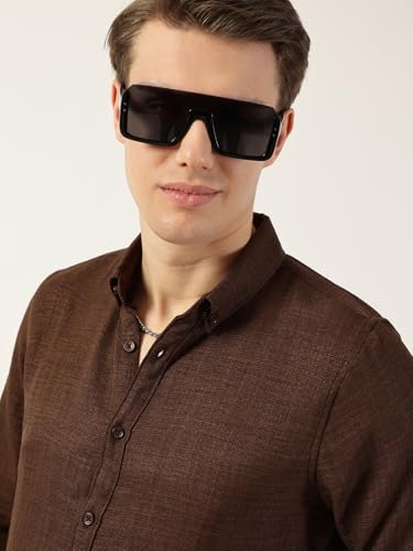 Image of Thomas Scott Men's | Solid | Full Sleeve | Regular Fit | Polyester | Button Down Collar | Casual Shirt