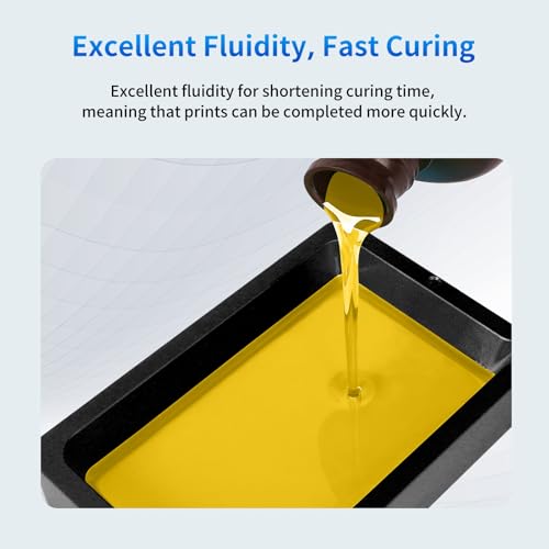 Image of ANYCUBIC 3D Printer Resin, 405nm SLA UV-Curing Resin with High Precision and Quick Curing & Excellent Fluidity for LCD 3D Printing (Clear Yellow, 1kg)