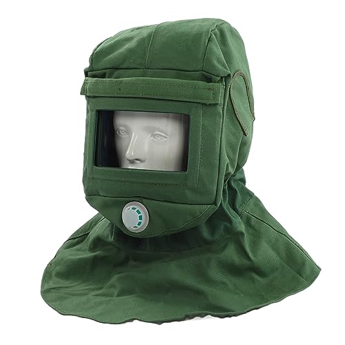 Sand Blasting Hood Cap, Canvas Shawl Cap Dustproof Windproof Sandblasting Tool Mask Cut Scratch Heat Resistant Neck Protector Sand Blasting Hood Mask