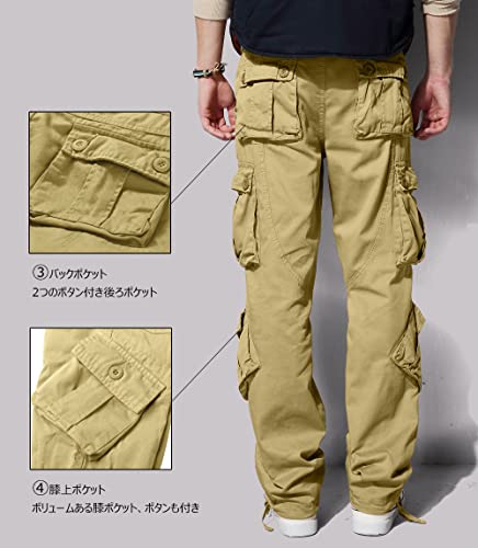 Image of Match Men's Wild Retro Multi-Pockets Utility Casual Cotton Cargo Trousers #3357
